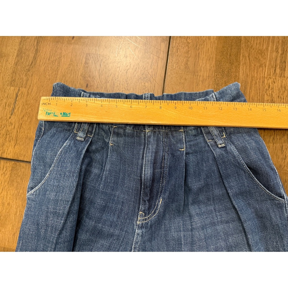 We The Free Free People Wide Leg Pleated Jean Blue Medium Wash High Rise Size 28 - Picture 3 of 7